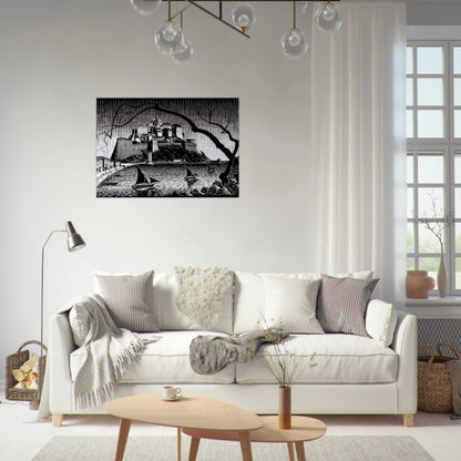 CITADEL OF CALVI CORSICA - MC Escher Brushed Aluminum Print - 70x100 cm / 28x40 inches | MC Escher Aluminum Print | MC Escher Prints