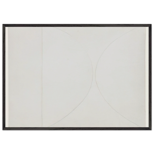 White on White - Ellsworth Kelly 70x100 cm / 28x40 inches Framed Art Print – Black Wooden Frame