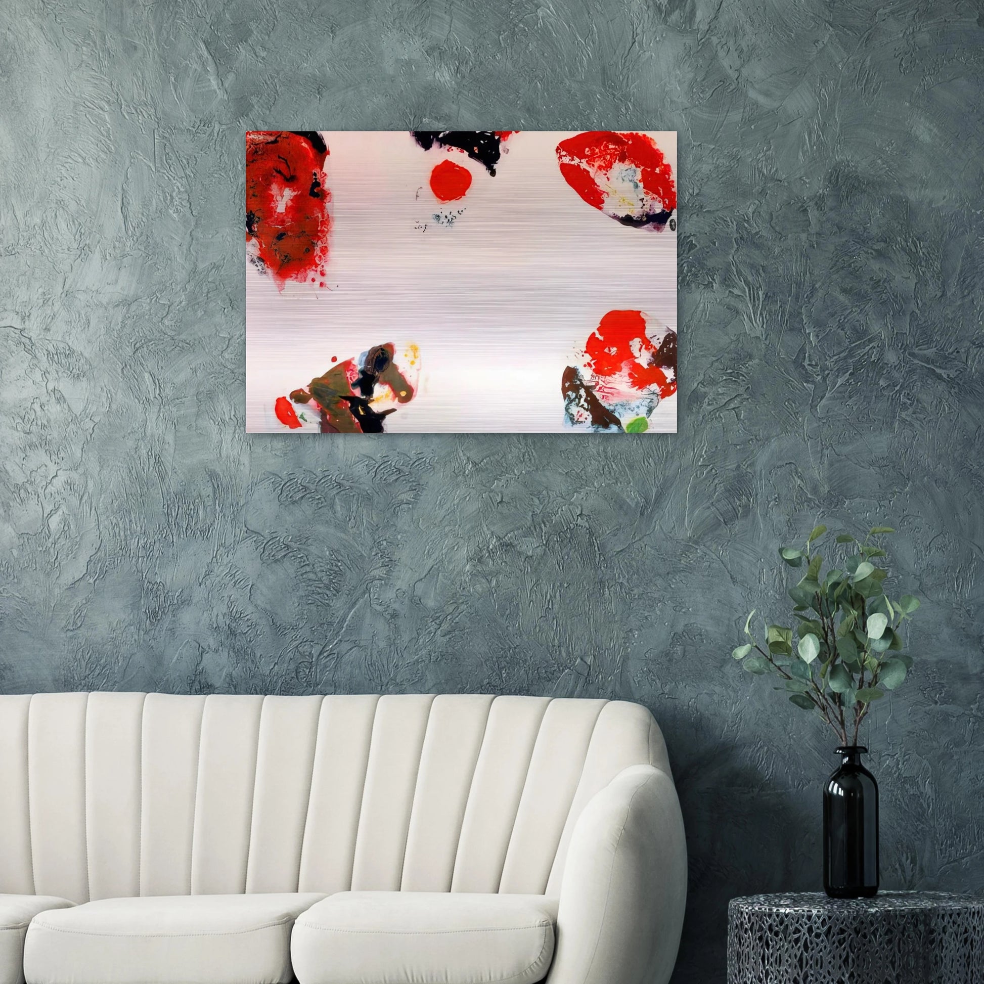 Berlin Red - Sam Francis Brushed Aluminum Print - 70x100 cm / 28x40 inches | Sam Francis Aluminum Print | Sam Francis Prints