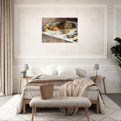 Still Life with Apples And Grapes - claude monet Acrylic Print - 70x100 cm / 28x40″ inches