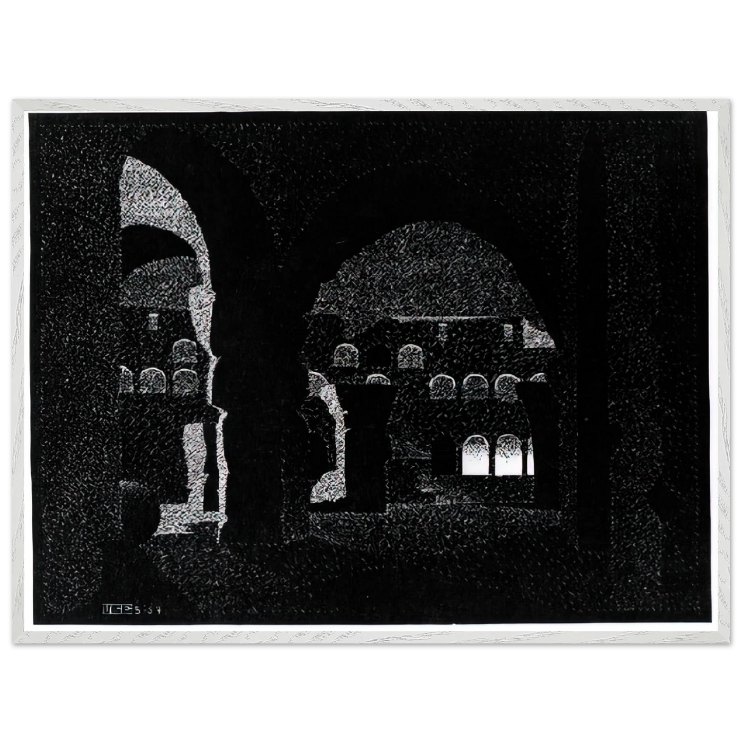 MC Escher - NOCTURNAL ROME COLOSSEUM Wall Art - 30x40 cm / 12x16 inches - Fine Art Poster - -