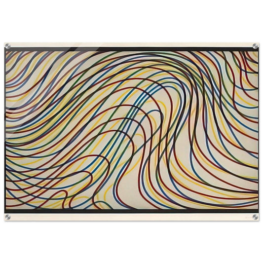 Wavy Lines with Black Border - Sol LeWitt Acrylic Print - 70x100 cm / 28x40″ inches