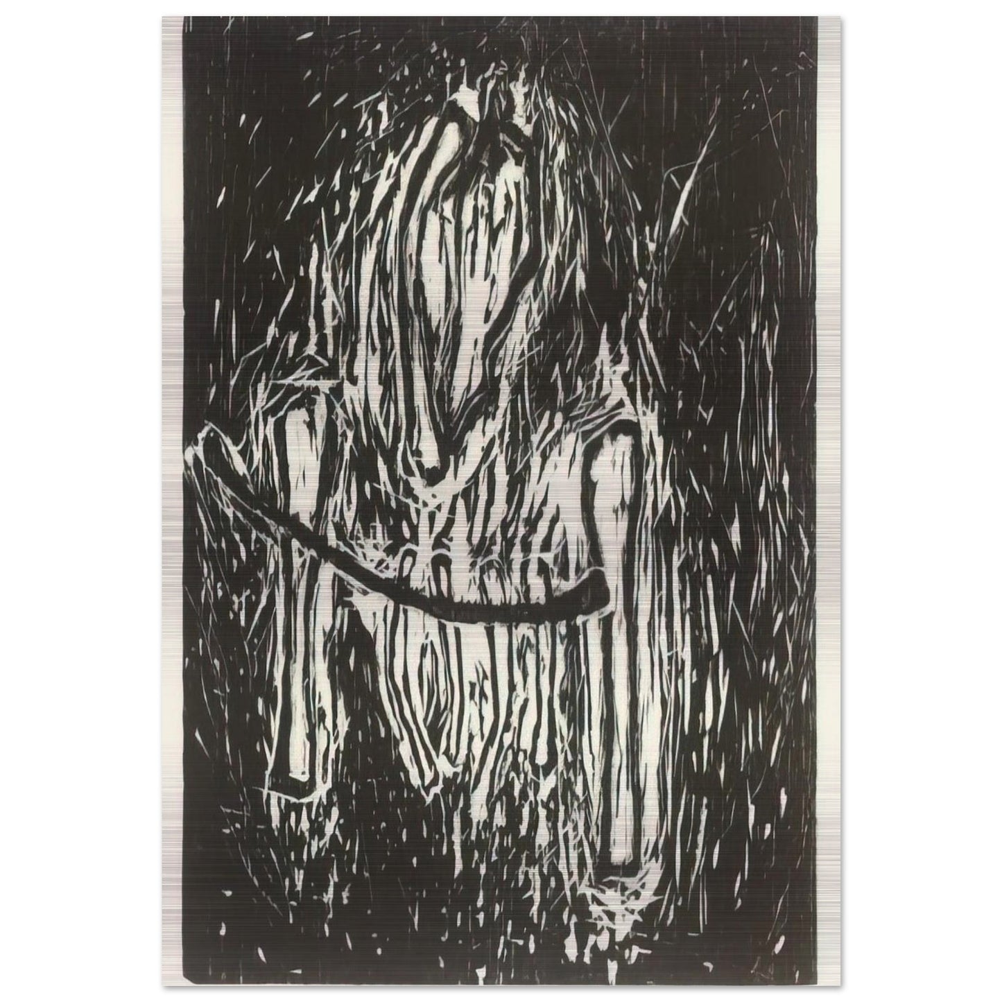 HEAD AND BONES 1980 - Susan Rothenberg Brushed Aluminum Print - 70x100 cm / 28x40 inches | Susan Rothenberg Aluminum Print | Susan Rothenberg Prints