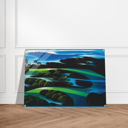 Summers Twilight - Eyvind Earle Acrylic Print - 70x100 cm / 28x40″ inches