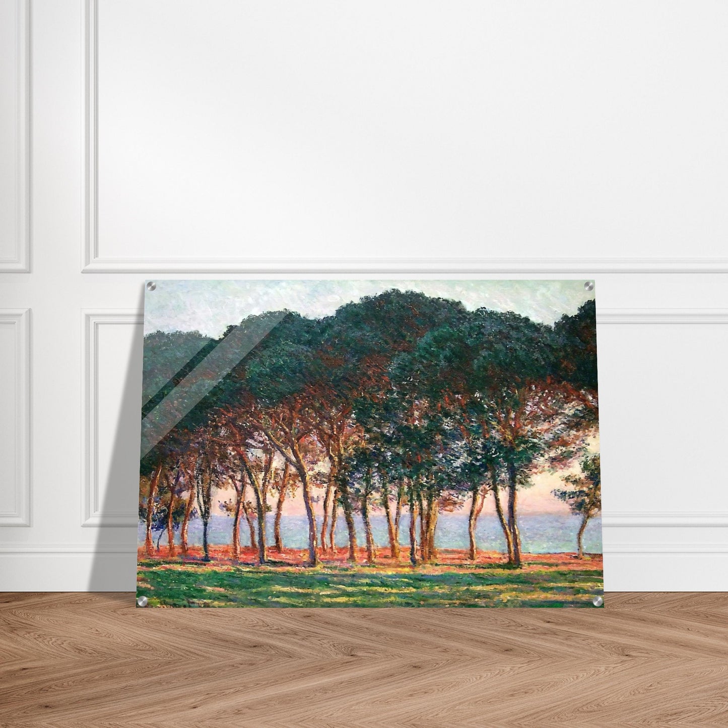 Under the Pine Trees at the End of the Day - claude monet Acrylic Print - 70x100 cm / 28x40″ inches