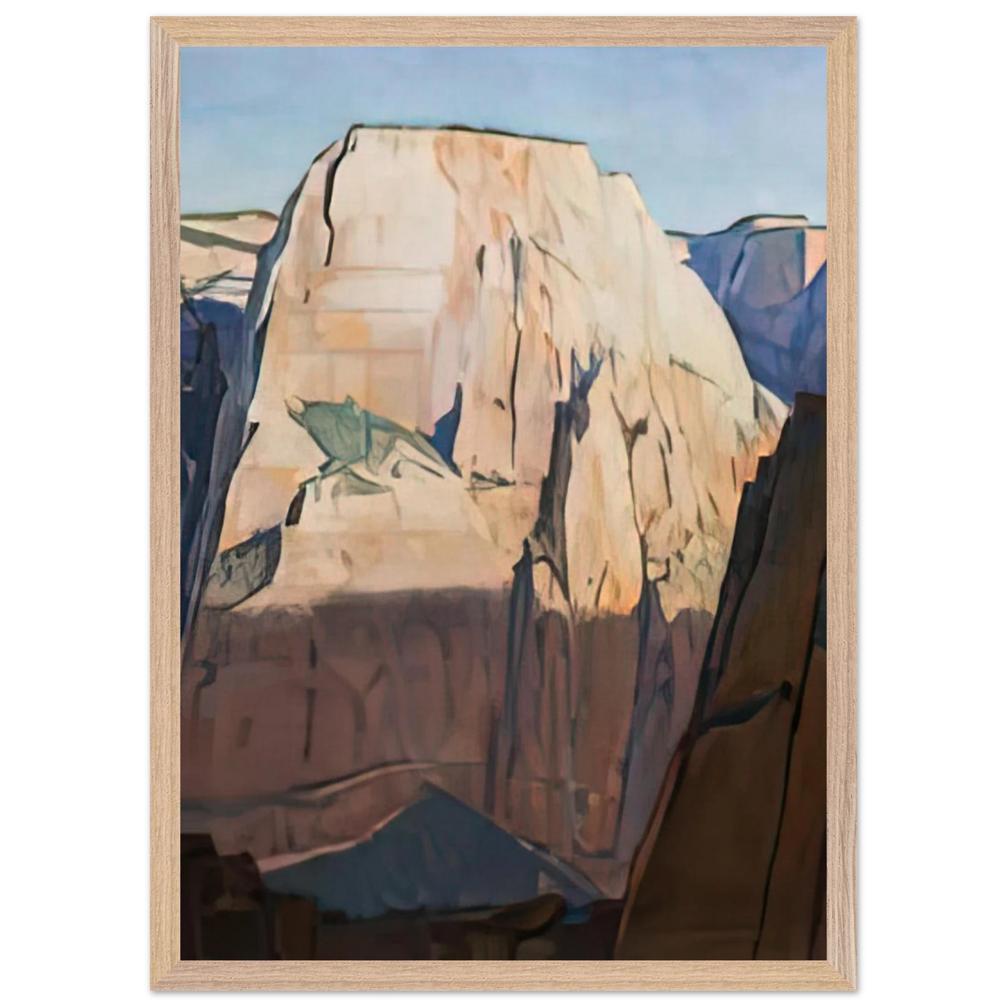 Maynard Dixon - GREAT WHITE THRONE ZION CANYON UTAH 1933 Wall art - 30x40 cm / 12x16 inches - Premium Wooden Framed Poster With Fine Art Paper-canvas - Black frame