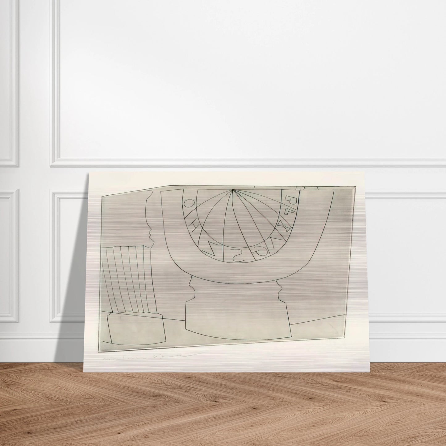 Turkish sundial  column - 1967 - Ben Nicholson Brushed Aluminum Print - 70x100 cm / 28x40 inches | Ben Nicholson Aluminum Print | Ben Nicholson Prints