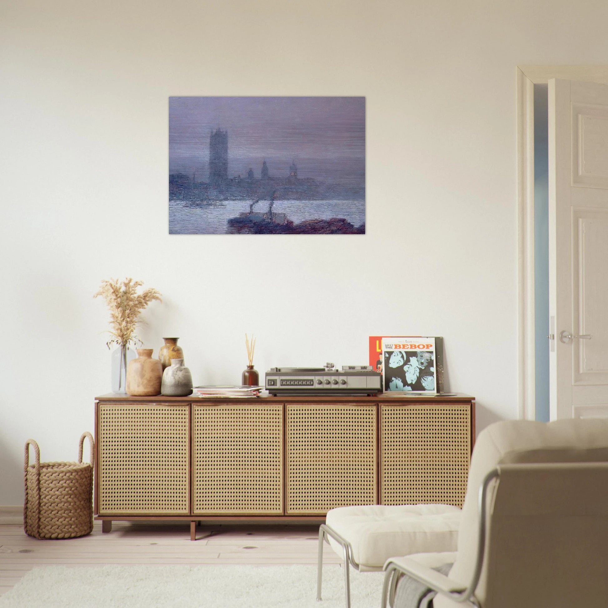 Houses of Parliament, Early Evening - Childe Hassam Brushed Aluminum Print - 70x100 cm / 28x40 inches | Childe Hassam Aluminum Print | Childe Hassam Prints