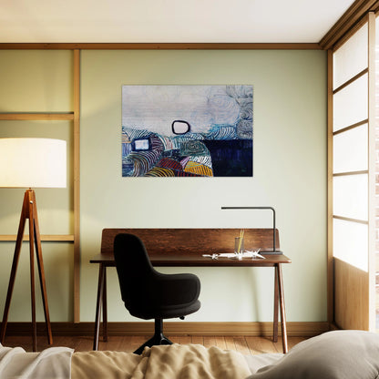 Spiral Development in Green Violet Blue  Gold - 1951 - Victor Pasmore Brushed Aluminum Print - 70x100 cm / 28x40 inches | Victor Pasmore Aluminum Print | Victor Pasmore Prints