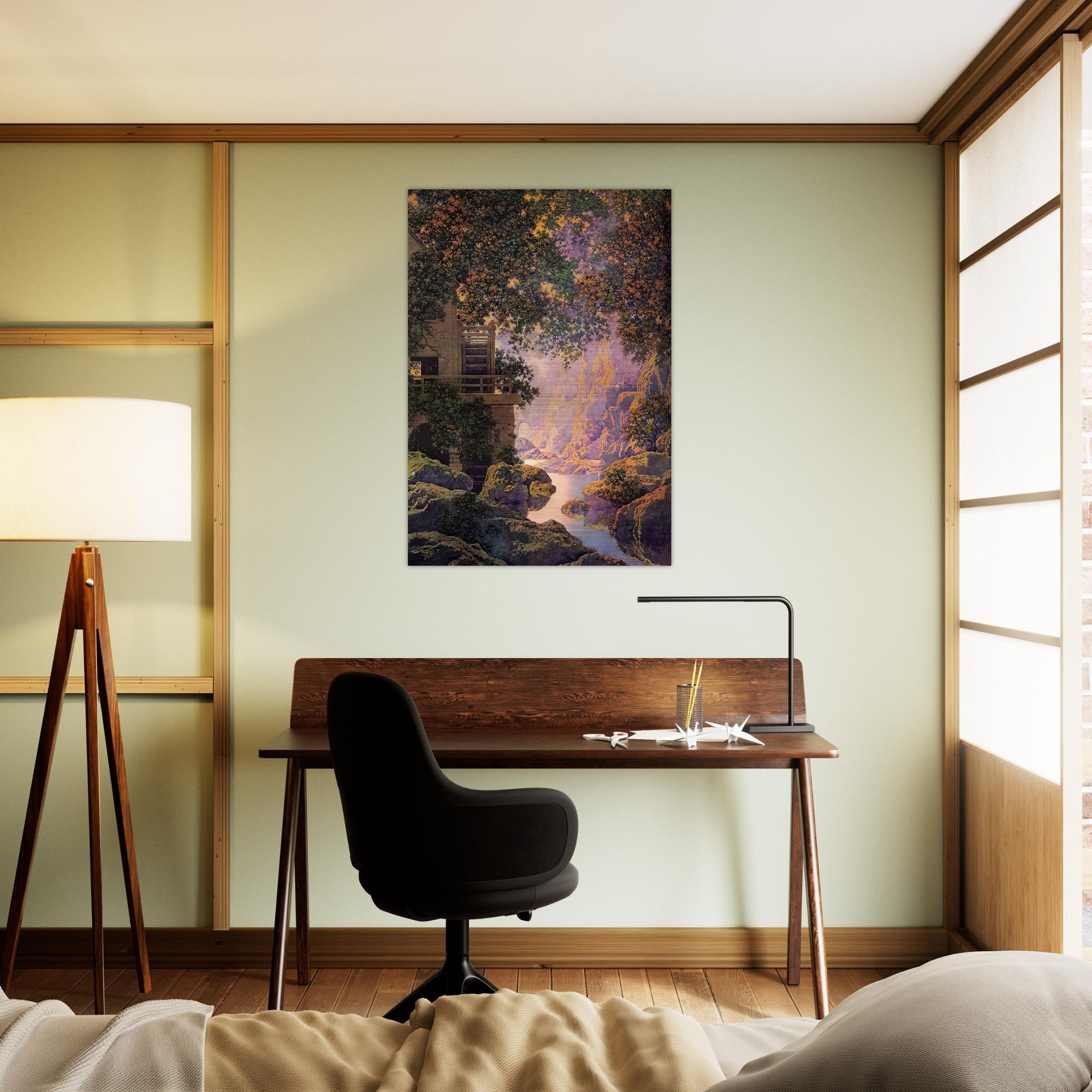 The Old Glen Mill Large - Maxfield Parrish Brushed Aluminum Print - 70x100 cm / 28x40 inches | Maxfield Parrish Aluminum Print | Maxfield Parrish Prints