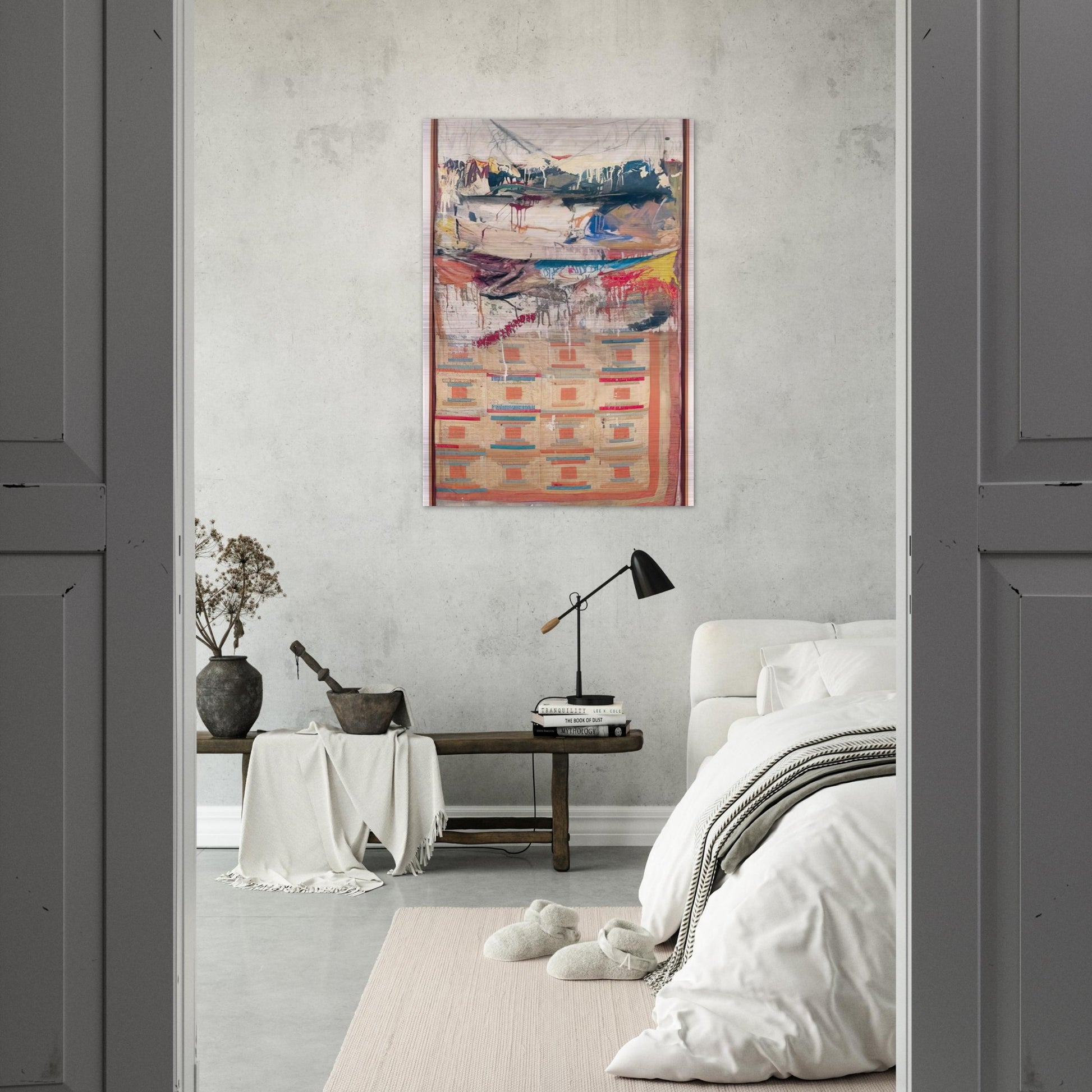 BED - Robert Rauschenberg Brushed Aluminum Print - 70x100 cm / 28x40 inches | Robert Rauschenberg Aluminum Print | Robert Rauschenberg Prints