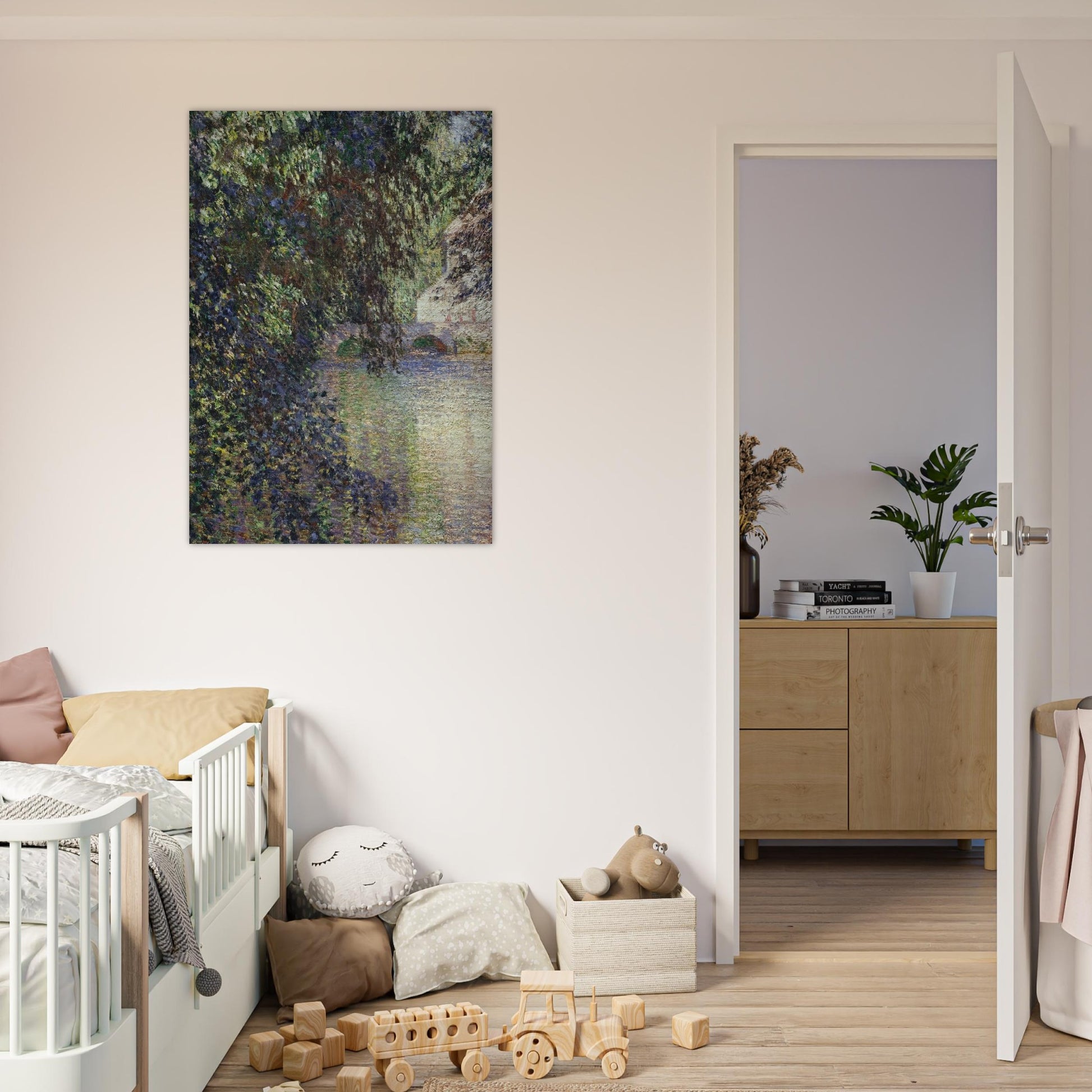 Watermill at Limetz - claude monet Brushed Aluminum Print - 70x100 cm / 28x40 inches | claude monet Aluminum Print | claude monet Prints