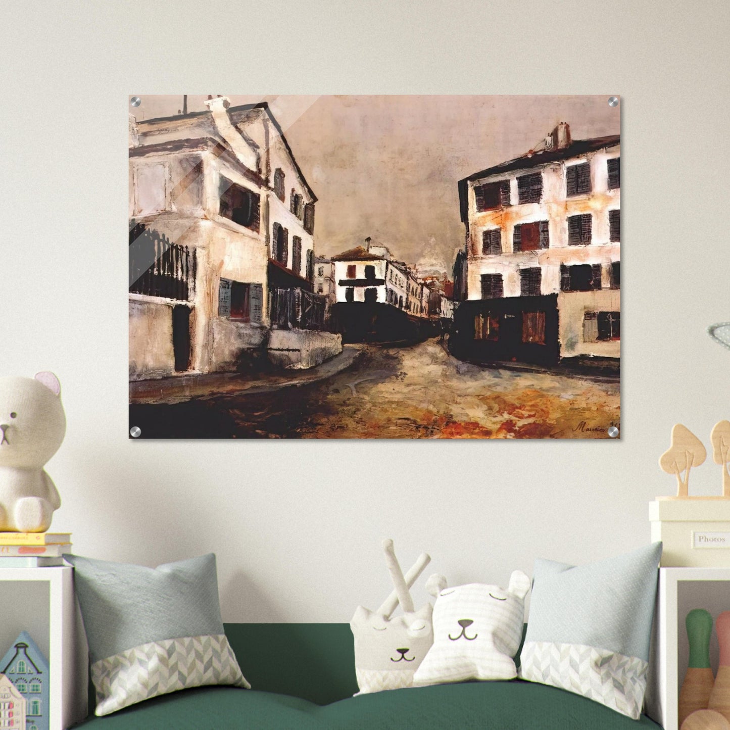 NORVINS STREET - Maurice Utrillo Acrylic Print - 70x100 cm / 28x40″ inches