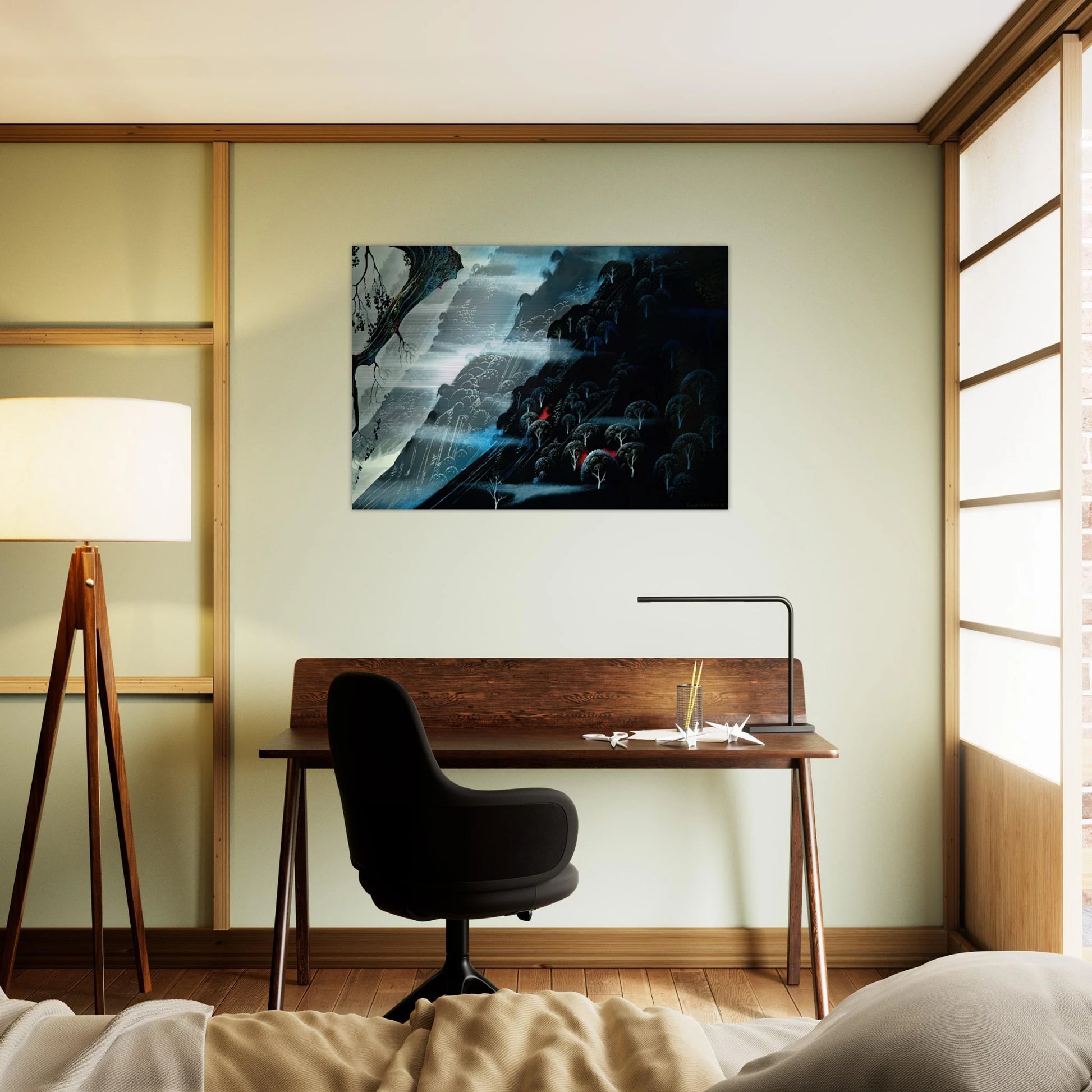 Coastline Fogl - Eyvind Earle Brushed Aluminum Print - 70x100 cm / 28x40 inches | Eyvind Earle Aluminum Print | Eyvind Earle Prints