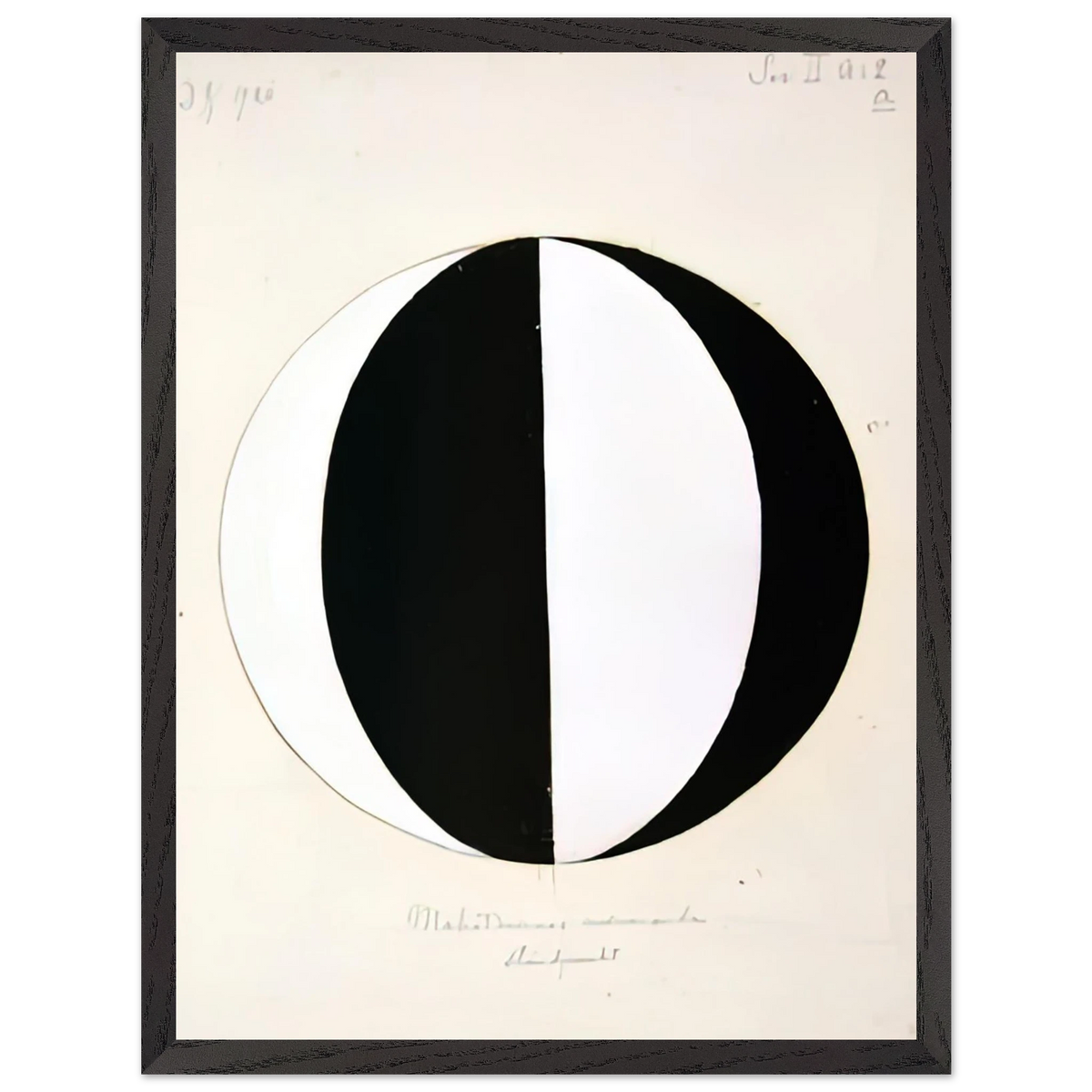 Hilma af Klint - THE MAHATMAS PRESENT STANDING POINT SERIES II NO 2A 1920 Wall art - A3 (29.7 x 42  cm) - Premium Wooden Framed Poster With Fine Art Paper-canvas - White frame