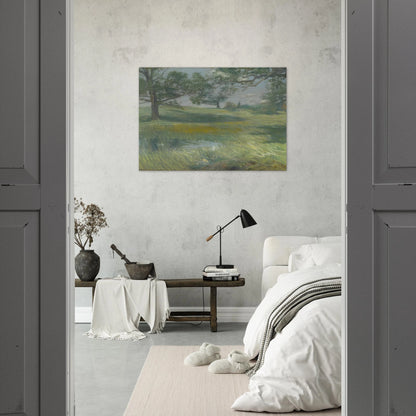 Meadows - Childe Hassam Brushed Aluminum Print - 70x100 cm / 28x40 inches | Childe Hassam Aluminum Print | Childe Hassam Prints