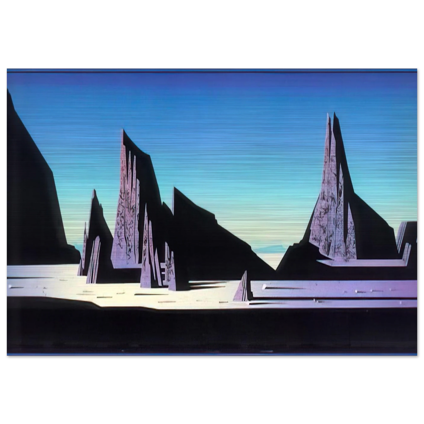 Desert Rocks - Eyvind Earle Brushed Aluminum Print - 70x100 cm / 28x40 inches | Eyvind Earle Aluminum Print | Eyvind Earle Prints