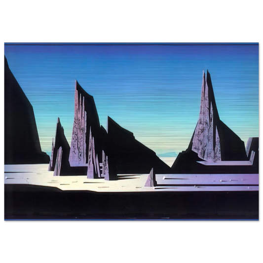 Desert Rocks - Eyvind Earle Brushed Aluminum Print - 70x100 cm / 28x40 inches | Eyvind Earle Aluminum Print | Eyvind Earle Prints
