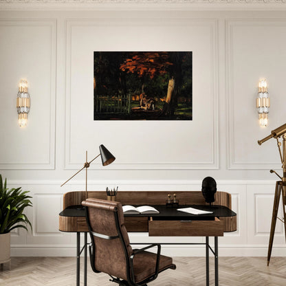 The Lion and the Basin at Jas de Bouffan - Paul Cézanne Brushed Aluminum Print - 70x100 cm / 28x40 inches | Paul Cézanne Aluminum Print | Paul Cézanne Prints