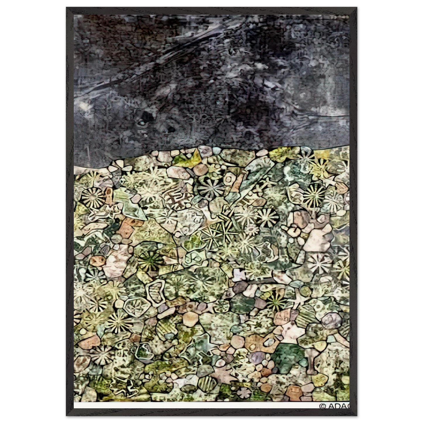 I LIVE IN A COUNTRY LAUGHING - Jean Dubuffet 70x100 cm / 28x40 inches Framed Art Print – Black Wooden Frame