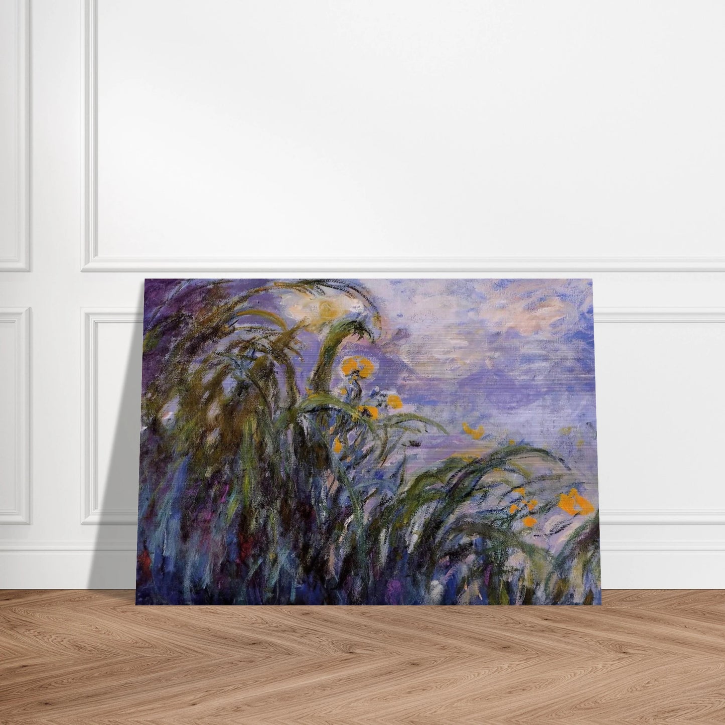 Yellow Irises - claude monet Brushed Aluminum Print - 70x100 cm / 28x40 inches | claude monet Aluminum Print | claude monet Prints
