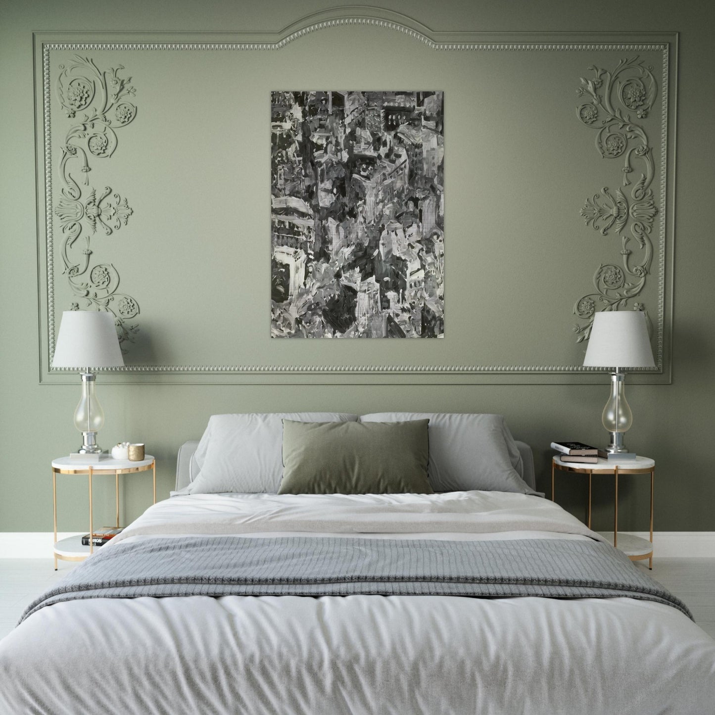 TOWNSCAPE PARIS 1968 - Gerhard Richter Brushed Aluminum Print - 70x100 cm / 28x40 inches | Gerhard Richter Aluminum Print | Gerhard Richter Prints