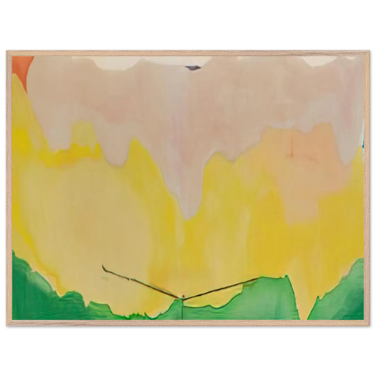 Helen Frankenthaler - Boulevard - 1973 Wall art - 28x43  cm / XL (11x17 Inches) - Premium Wooden Framed Poster With Fine Art Paper - White frame
