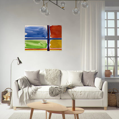Fensterkreuz II - 1966 - Blinky Palermo Brushed Aluminum Print - 70x100 cm / 28x40 inches | Blinky Palermo Aluminum Print | Blinky Palermo Prints