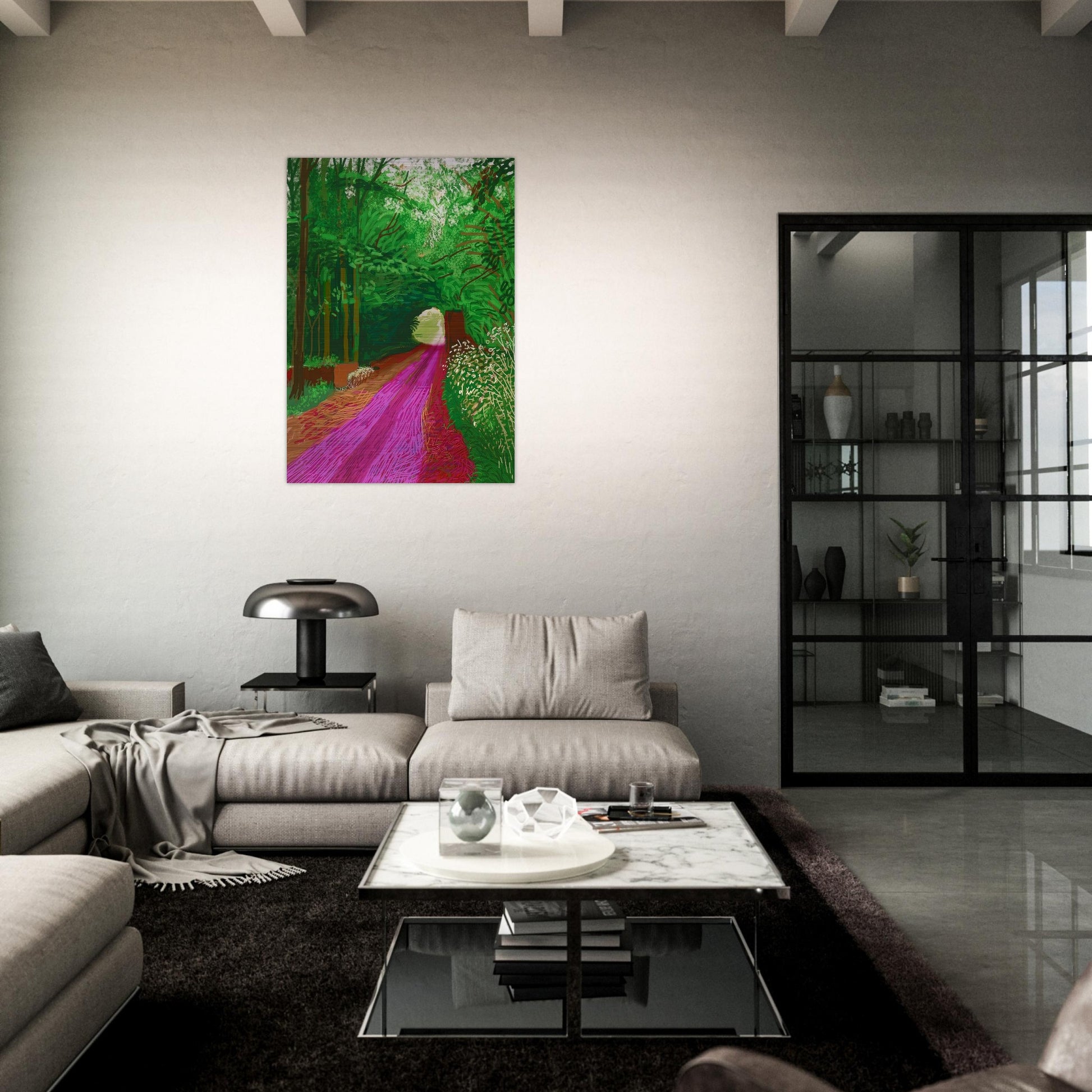 David Hockney - David Hockney Brushed Aluminum Print - 70x100 cm / 28x40 inches | David Hockney Aluminum Print | David Hockney Prints