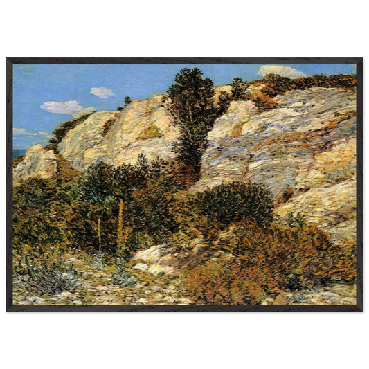 Lymans Ledge Appledore - Childe Hassam 70x100 cm / 28x40 inches Framed Art Print – Black Wooden Frame