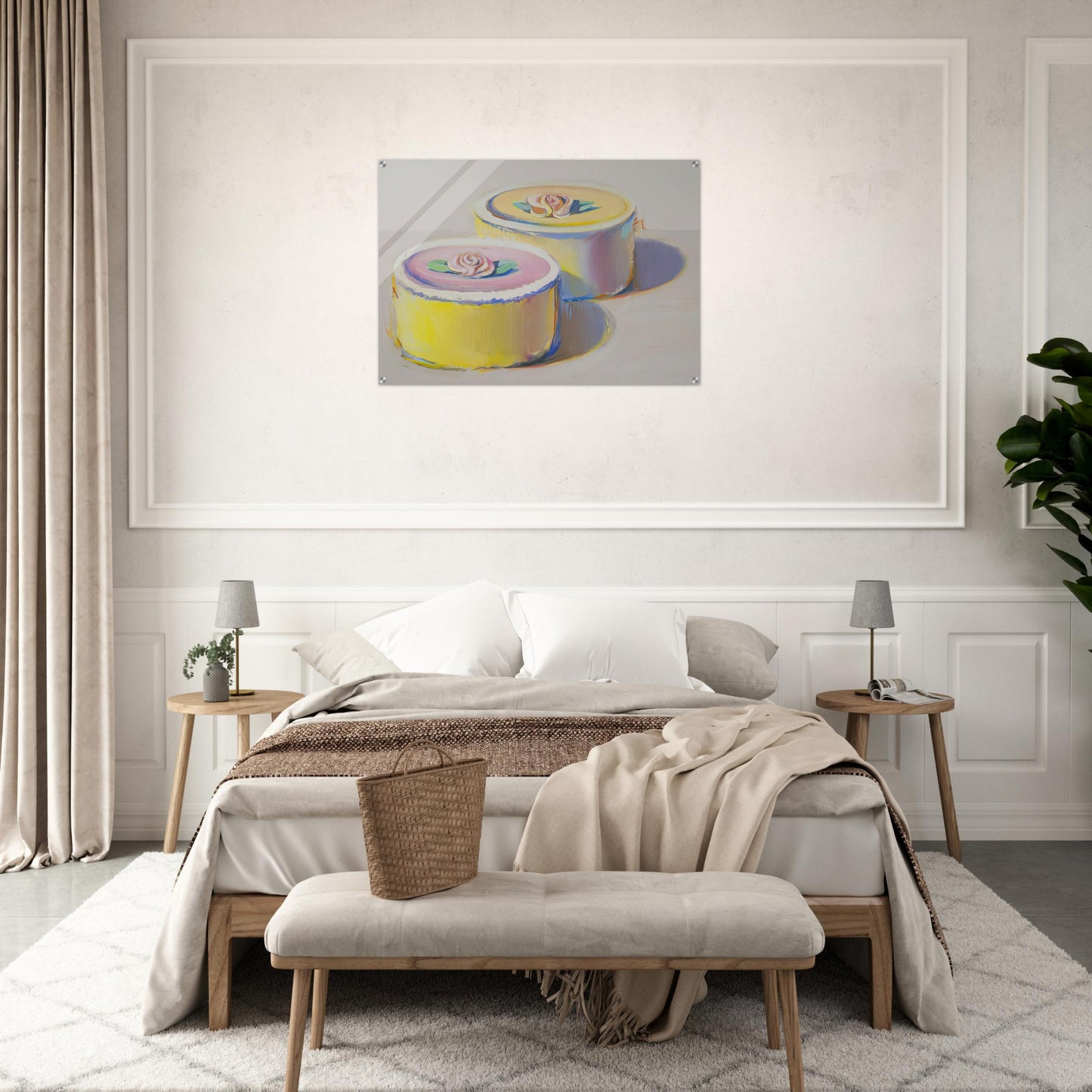 Rosebud Cakes - 1995 - Wayne Thiebaud Acrylic Print - 70x100 cm / 28x40″ inches