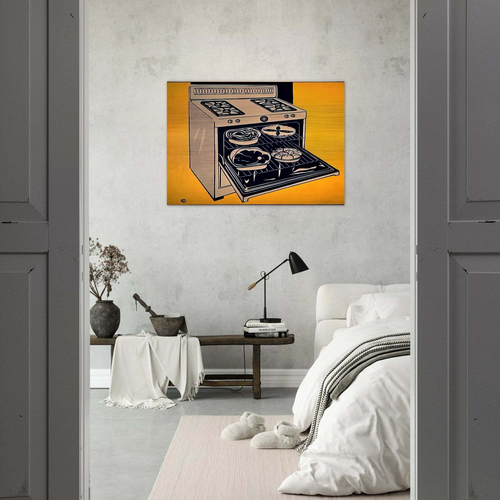 KITCHEN RANGE 1962 - Roy Lichtenstein Brushed Aluminum Print - 70x100 cm / 28x40 inches | Roy Lichtenstein Aluminum Print | Roy Lichtenstein Prints
