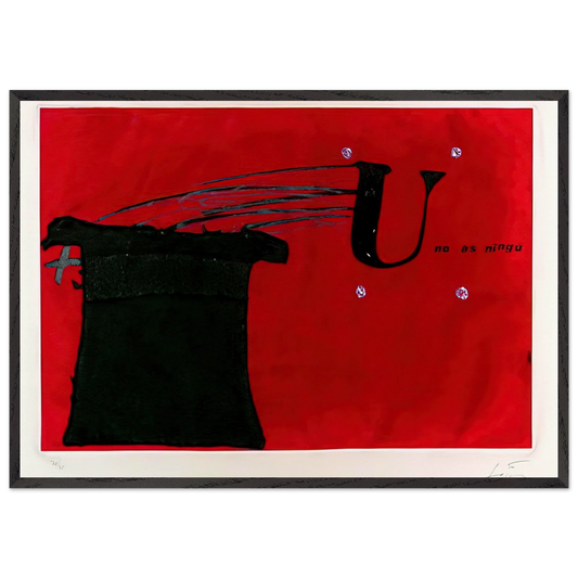 U NO S NING 1979 - Antoni Tapies 70x100 cm / 28x40 inches Framed Art Print – Black Wooden Frame