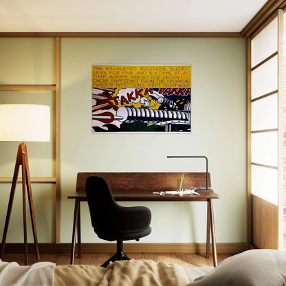TAKKA TAKKA 1962 - Roy Lichtenstein Brushed Aluminum Print - 70x100 cm / 28x40 inches | Roy Lichtenstein Aluminum Print | Roy Lichtenstein Prints