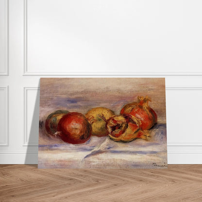 Three Pomegranates and Two Apples - Pierre-Auguste Renoir Brushed Aluminum Print - 70x100 cm / 28x40 inches | Pierre-Auguste Renoir Aluminum Print | Pierre-Auguste Renoir Prints