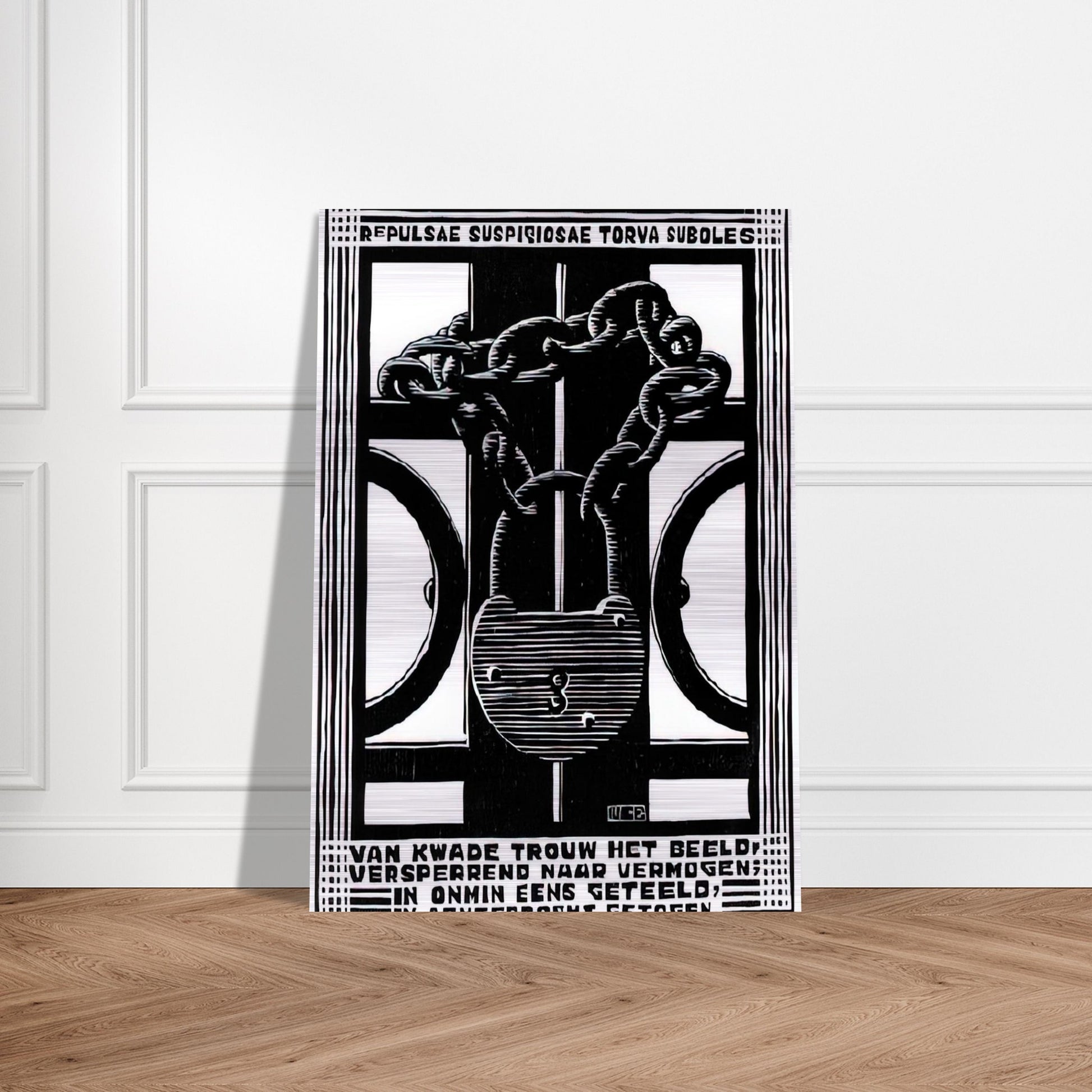 PADLOCK - MC Escher Brushed Aluminum Print - 70x100 cm / 28x40 inches | MC Escher Aluminum Print | MC Escher Prints