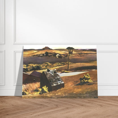 Burly Cobb Hen Coop and Barn - Edward Hopper Brushed Aluminum Print - 70x100 cm / 28x40 inches | Edward Hopper Aluminum Print | Edward Hopper Prints