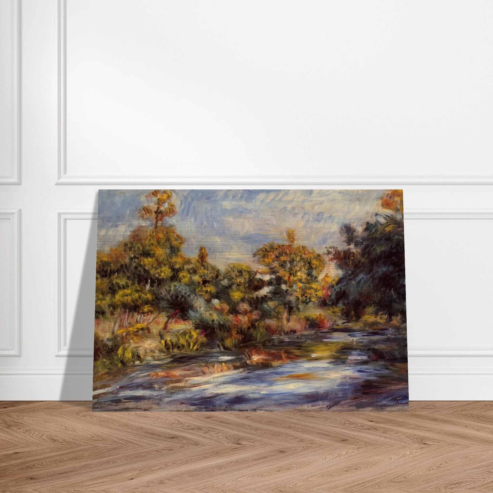 Landscape with River - Pierre-Auguste Renoir Brushed Aluminum Print - 70x100 cm / 28x40 inches | Pierre-Auguste Renoir Aluminum Print | Pierre-Auguste Renoir Prints