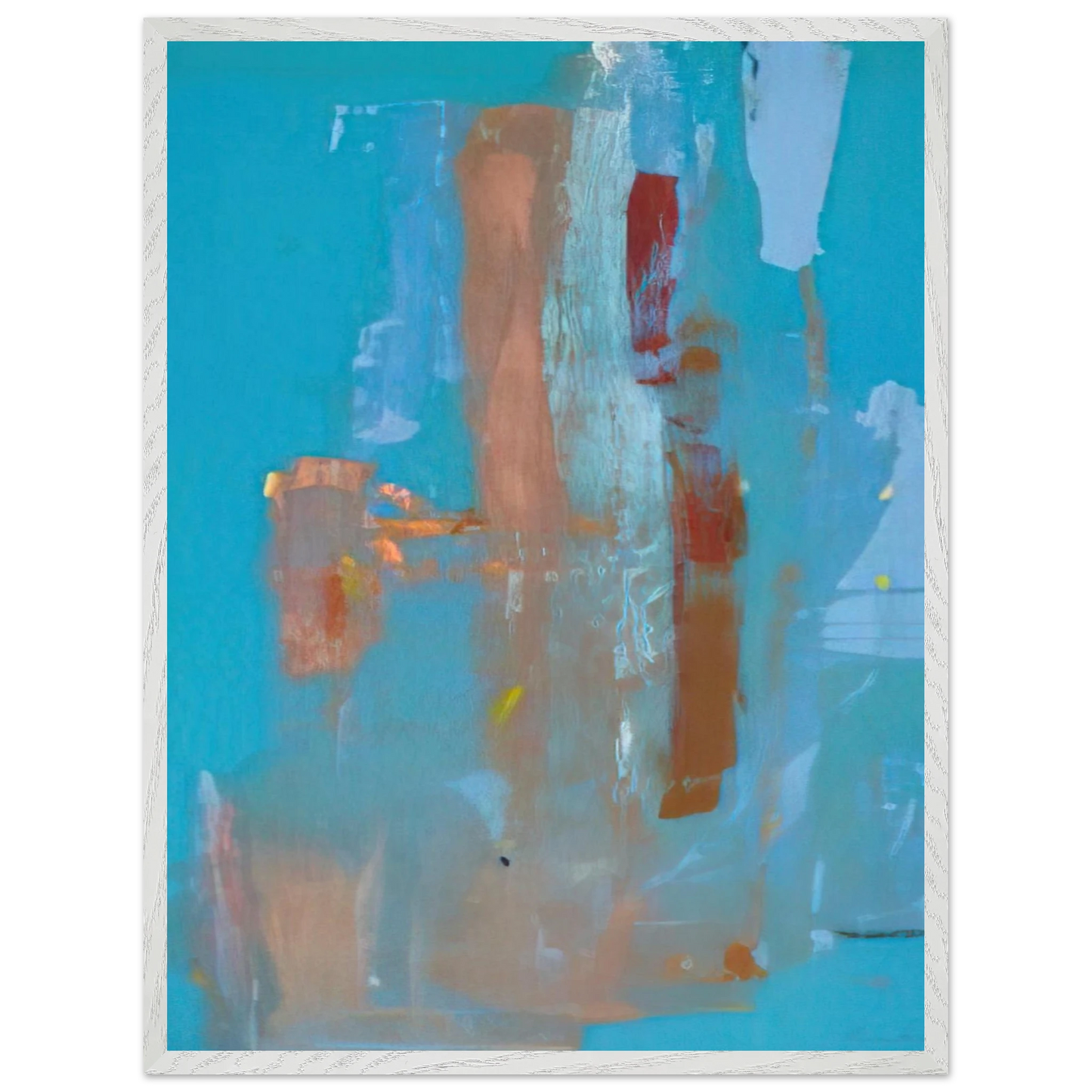 Helen Frankenthaler - In on Blue - 1976 Wall art - 70x100 cm / 28x40 inches - Premium Wooden Framed Poster With Fine Art Paper-canvas - Black frame