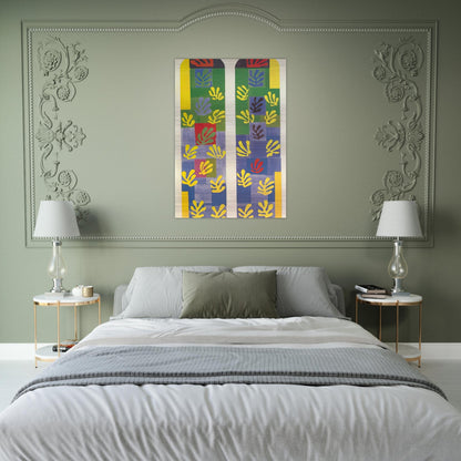 STAINED GLASS WINDOW WINDOW OF THE ABSIDE OF THE ROSARY CHAPEL 1949 - Henri Matisse Brushed Aluminum Print - 70x100 cm / 28x40 inches | Henri Matisse Aluminum Print | Henri Matisse Prints