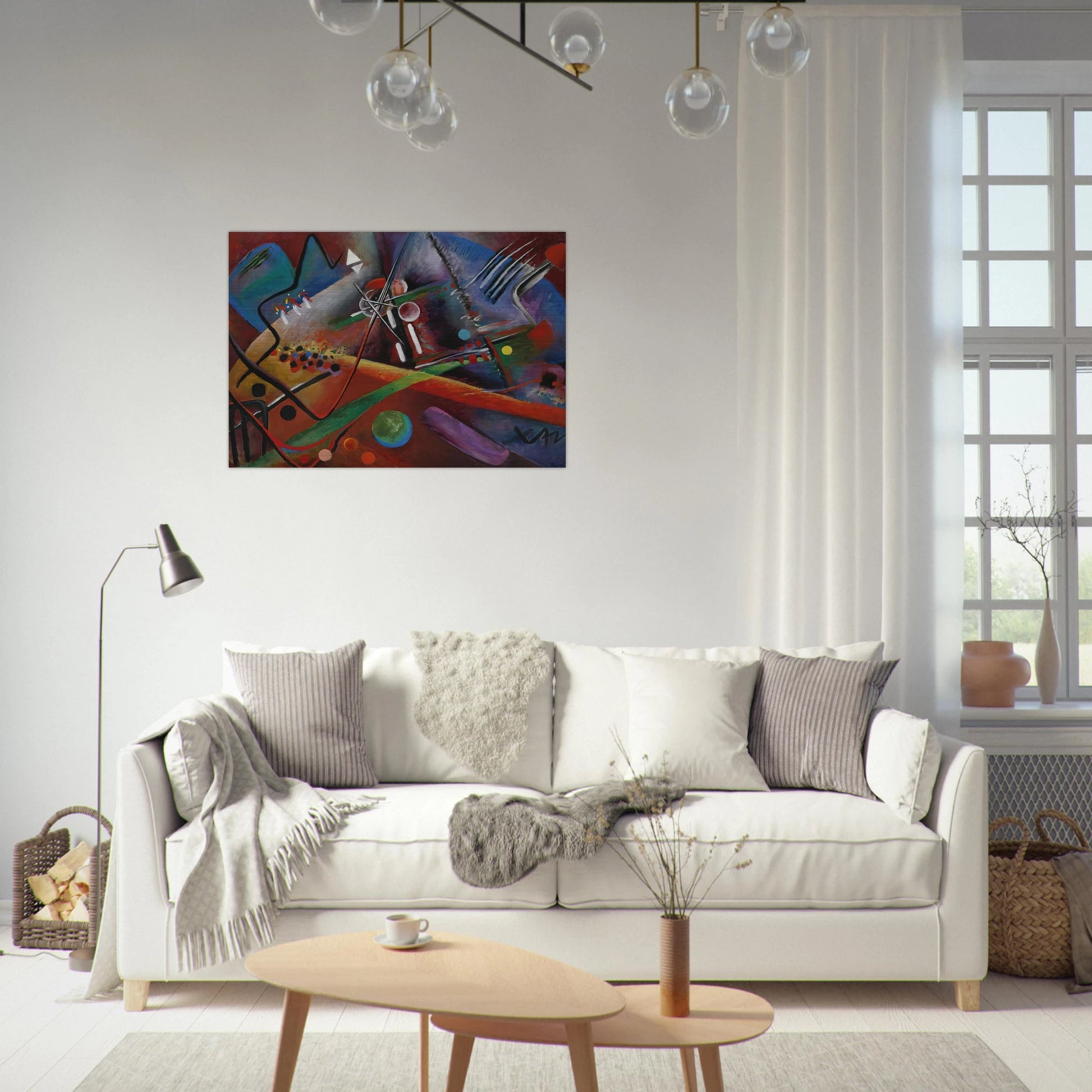 CON ROSO 1918 - Rudolf Bauer Brushed Aluminum Print - 70x100 cm / 28x40 inches | Rudolf Bauer Aluminum Print | Rudolf Bauer Prints