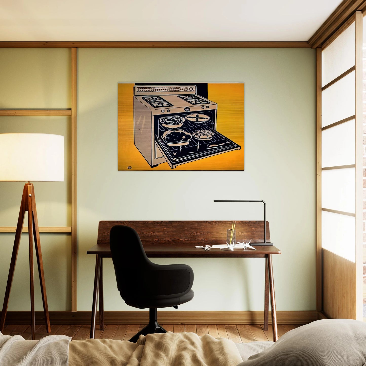 KITCHEN RANGE 1962 - Roy Lichtenstein Brushed Aluminum Print - 70x100 cm / 28x40 inches | Roy Lichtenstein Aluminum Print | Roy Lichtenstein Prints