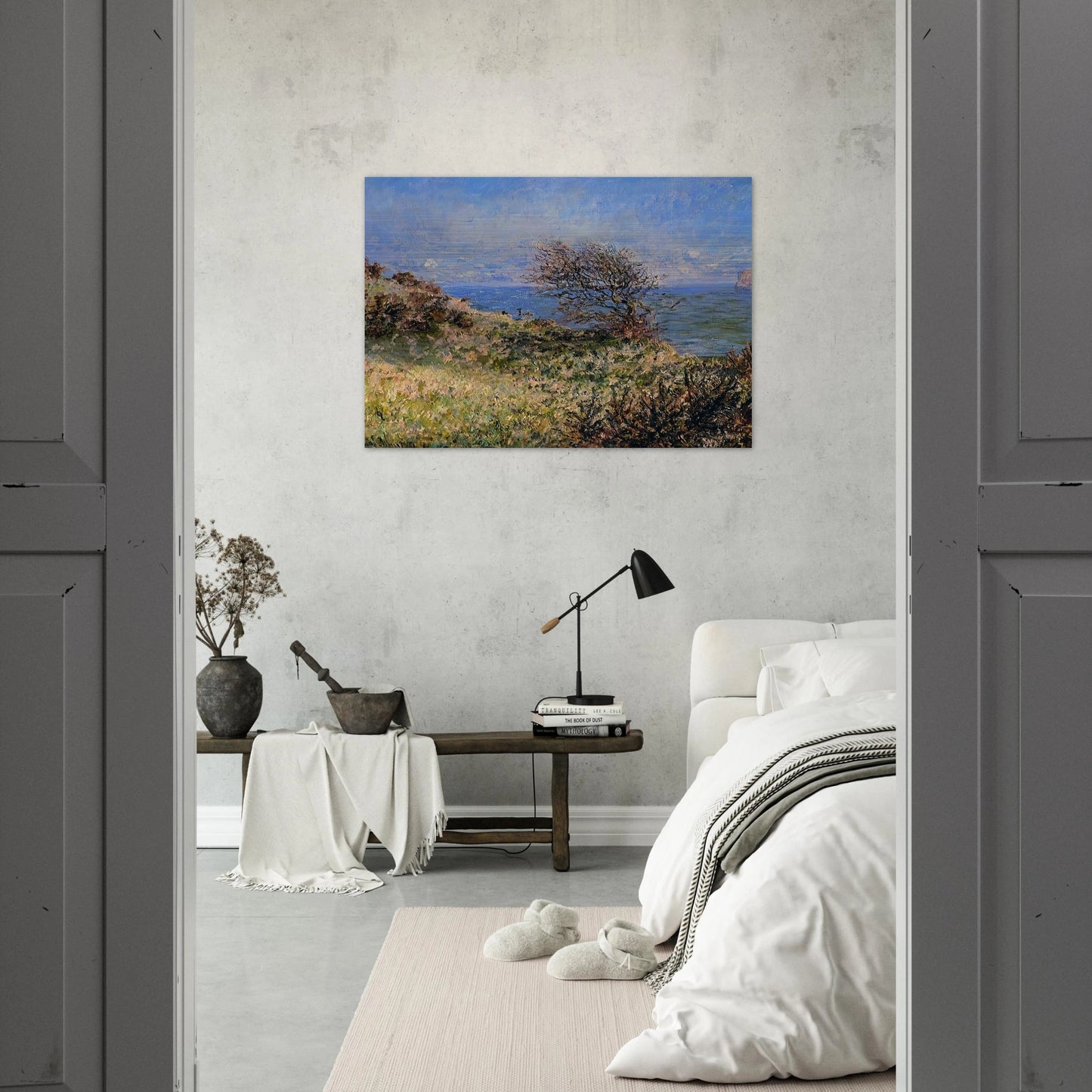 On the Cliff at Fecamp - claude monet Brushed Aluminum Print - 70x100 cm / 28x40 inches | claude monet Aluminum Print | claude monet Prints