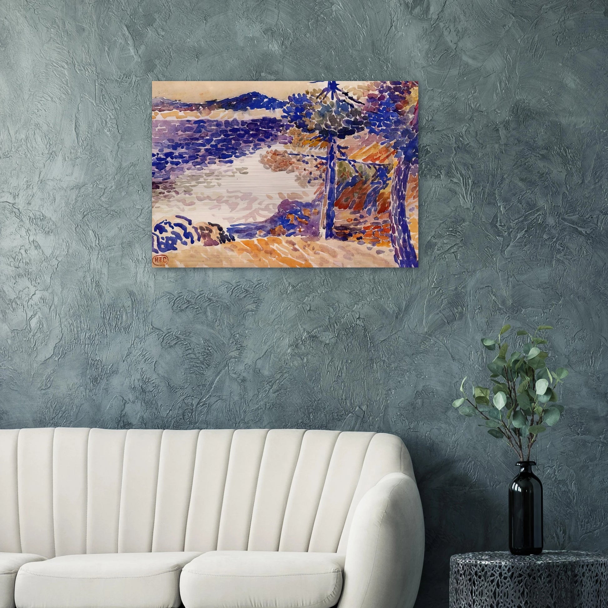 Pines by the Sea - Henri-Edmond Cross Brushed Aluminum Print - 70x100 cm / 28x40 inches | Henri-Edmond Cross Aluminum Print | Henri-Edmond Cross Prints
