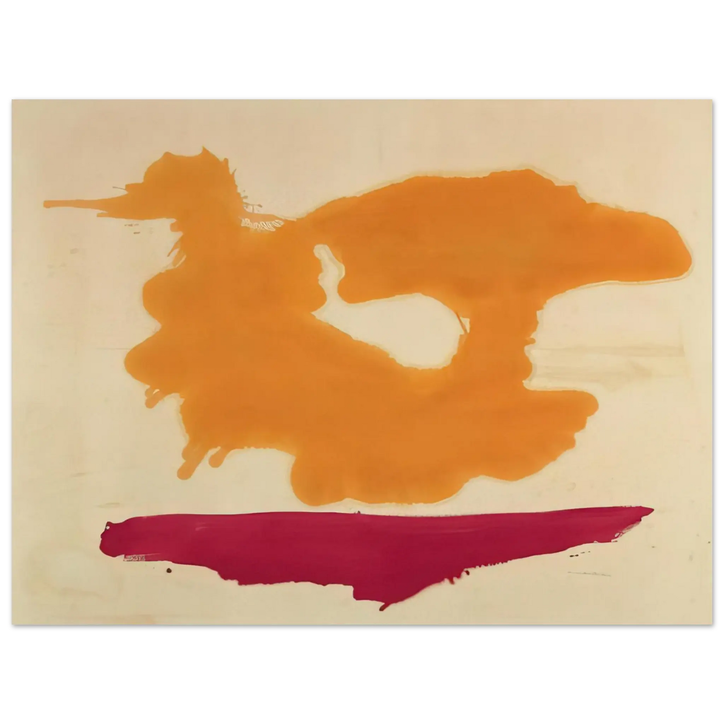 Helen Frankenthaler - Only Orange - 1963 Wall art - 27x35 cm / 11x14 Inches - Fine Art Poster - -