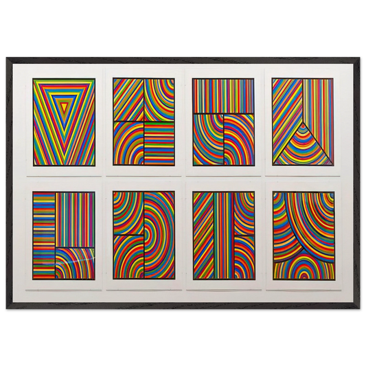 Color Bands Wadsworth Portfolio - Sol LeWitt 70x100 cm / 28x40 inches Framed Art Print – Black Wooden Frame