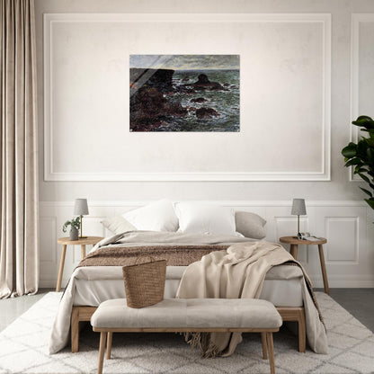 Rocky Coast and the Lion Rock, Belle-Ile - claude monet Acrylic Print - 70x100 cm / 28x40″ inches | claude monet Wall Art | claude monet Prints