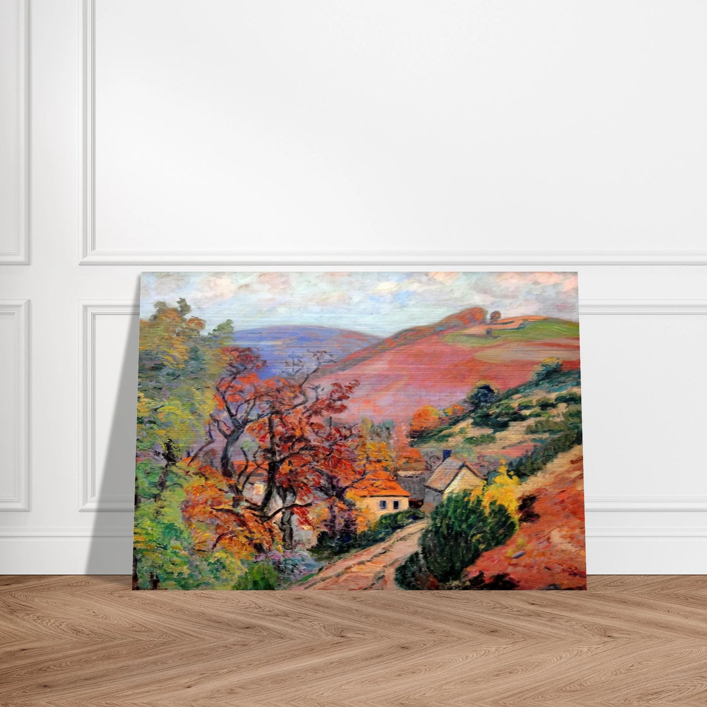 Mountain Landscape - Pontgibaud, village in Peschadoire - Armand Guillaumin Brushed Aluminum Print - 70x100 cm / 28x40 inches | Armand Guillaumin Aluminum Print | Armand Guillaumin Prints