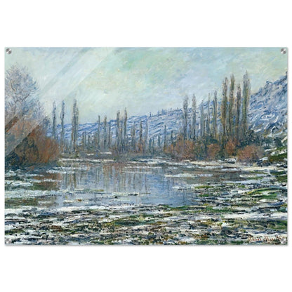 The Thaw at Vetheuil - claude monet Acrylic Print - 70x100 cm / 28x40″ inches | claude monet Wall Art | claude monet Prints