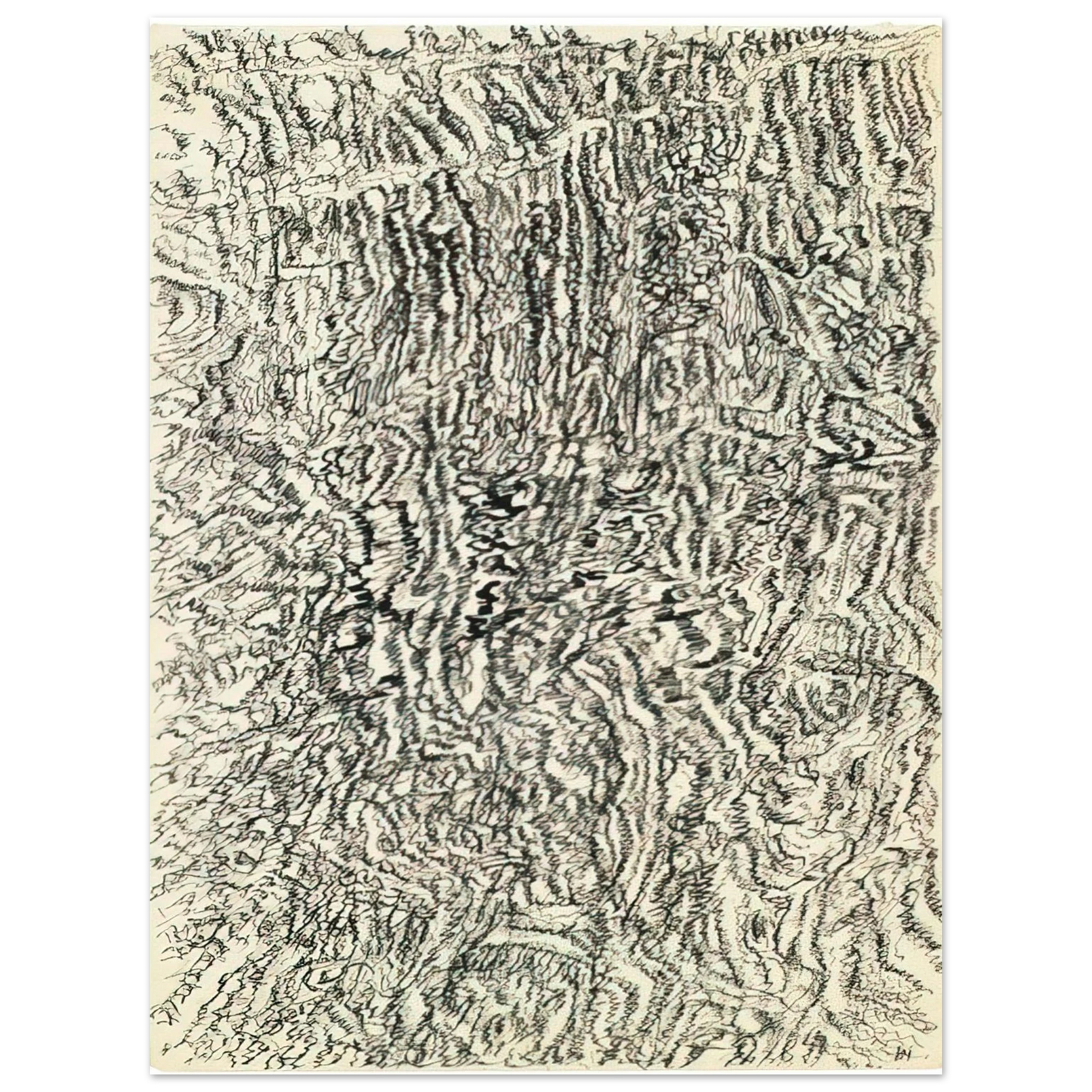 Henri Michaux - Dessin mescalinien - 1958  75x100 cm / 30x40inches Fine Art Poster